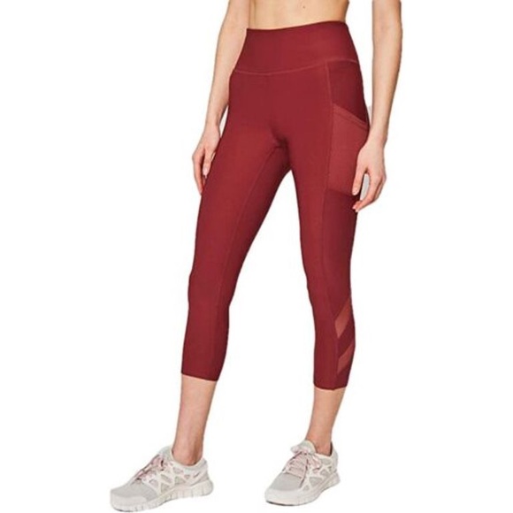 Mondetta Pants - Mondetta High Waisted Red Capri Leggings Size M